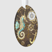 Holzboden mit mechanischem Seepferd Ornament (Vorderseite)