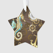 Holzboden mit mechanischem Seepferd Ornament (Vorderseite)