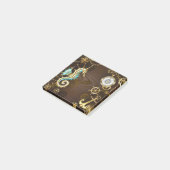 Holzboden mit mechanischem Seepferd Post-it Klebezettel (angewinkelt)