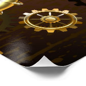 Holzboden mit mechanischem Seepferd Poster (Ecke)