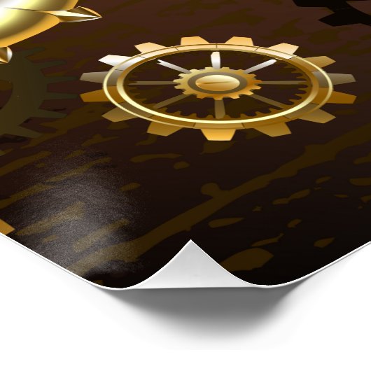 Holzboden mit mechanischem Seepferd Poster (Ecke)