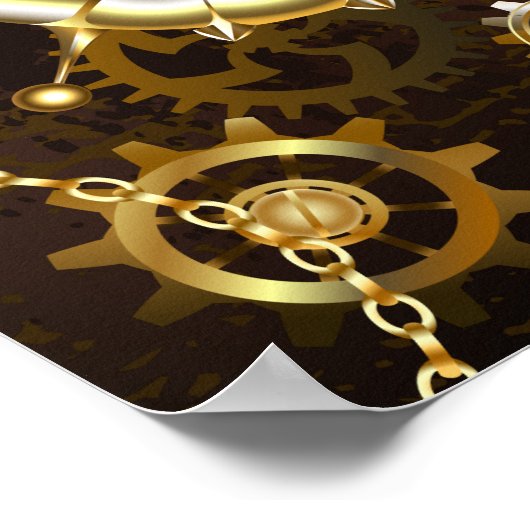 Holzboden mit mechanischem Seepferd Poster (Ecke)