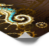 Holzboden mit mechanischem Seepferd Poster (Ecke)