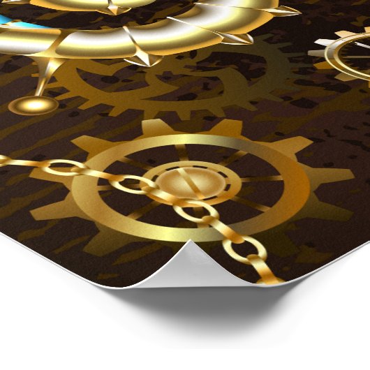 Holzboden mit mechanischem Seepferd Poster (Ecke)