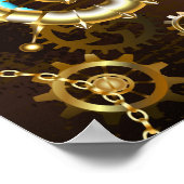 Holzboden mit mechanischem Seepferd Poster (Ecke)