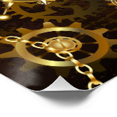 Holzboden mit mechanischem Seepferd Poster (Ecke)