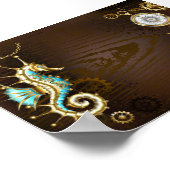 Holzboden mit mechanischem Seepferd Poster (Ecke)