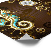 Holzboden mit mechanischem Seepferd Poster (Ecke)