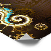 Holzboden mit mechanischem Seepferd Poster (Ecke)