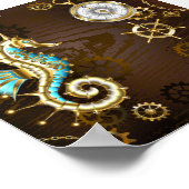 Holzboden mit mechanischem Seepferd Poster (Ecke)