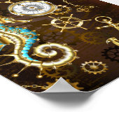 Holzboden mit mechanischem Seepferd Poster (Ecke)