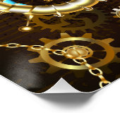 Holzboden mit mechanischem Seepferd Poster (Ecke)