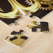 Holzboden mit mechanischem Seepferd Puzzle (Seite)