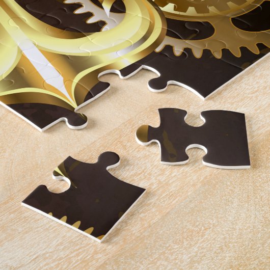 Holzboden mit mechanischem Seepferd Puzzle (Seite)