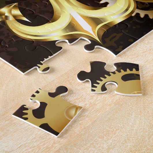 Holzboden mit mechanischem Seepferd Puzzle (Seite)