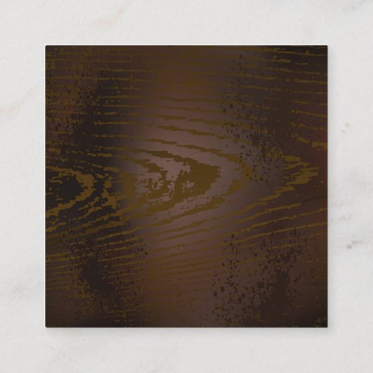 Holzboden mit mechanischem Seepferd Quadratische Visitenkarte (Rückseite)