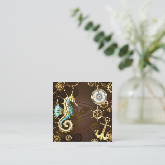 Holzboden mit mechanischem Seepferd Rabattkarte (Stehend Vorderseite)