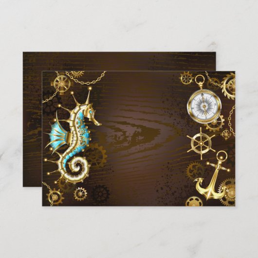 Holzboden mit mechanischem Seepferd Save The Date (Vorne/Hinten)