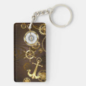 Holzboden mit mechanischem Seepferd Schlüsselanhänger (Rückseite)