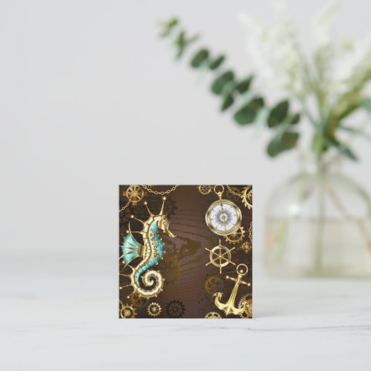 Holzboden mit mechanischem Seepferd Telefonnummerkarte (Stehend Vorderseite)