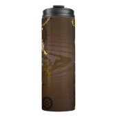 Holzboden mit mechanischem Seepferd Thermosbecher (Vorderseite)