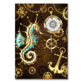 Holzboden mit mechanischem Seepferd Tischnummer (Vorderseite)