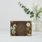 Holzboden mit mechanischem Seepferd Visitenkarte (Stehend Vorderseite)