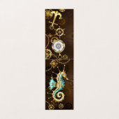 Holzboden mit mechanischem Seepferd Visitenkarten (Außenseite Aufgefaltet)