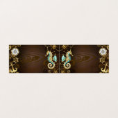 Holzboden mit mechanischem Seepferd Visitenkarten (Außenseite Aufgefaltet)