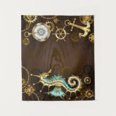 Holzboden mit mechanischem Seepferd Wandteppich (Vorderseite)