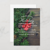 Holzboden mit Weihnachtsthema Einladung (Vorne/Hinten)