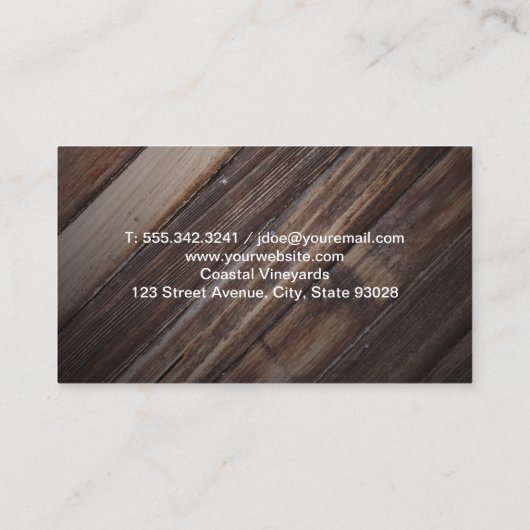 Holzboden | Wein | QR-Code Visitenkarte (Rückseite)