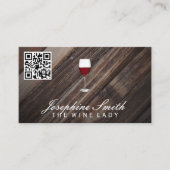 Holzboden | Wein | QR-Code Visitenkarte (Vorderseite)