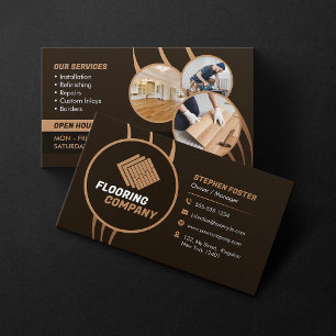 Holzbodenbelagsdienste Gewerbliche Böden & Fliesen Visitenkarte