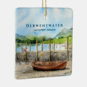Holzboot am Derwentwater Lake District Cumbria Keramikornament (Rechts)