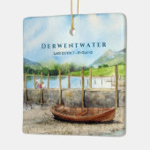 Holzboot am Derwentwater Lake District Cumbria Keramikornament (Links)