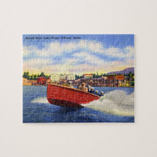 Holzboot auf dem Lake Coeur d'Alene, Idaho Puzzle