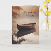 Holzboot Geburtstag Karte (Gelbe Blume)