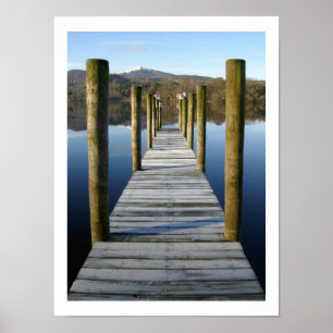 Holzbootanlandung auf Derwentwater Poster