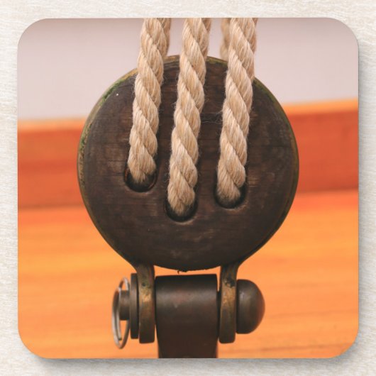 Holzbootblock - Untersetzer aus festem Kunststoff (Vorderseite)