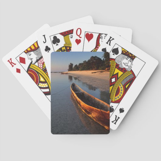 Holzboote am Tondooni Beach Spielkarten (Rückseite)