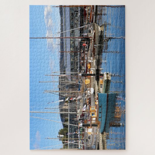 Holzboote angedockt, Hobart, Tasmanien, Australien Puzzle (Vertikal)