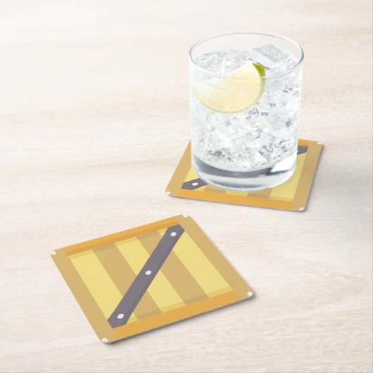 Holzbox Rechteckiger Pappuntersetzer (Vor Ort)