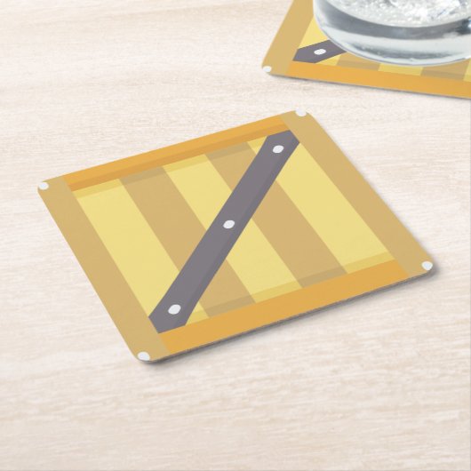 Holzbox Rechteckiger Pappuntersetzer (angewinkelt)