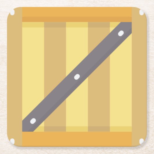 Holzbox Rechteckiger Pappuntersetzer (Vorderseite)