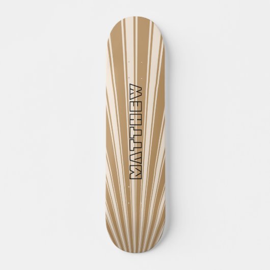 Holzbraun Farbstreifen Funky Muster Skateboard (Vorne)