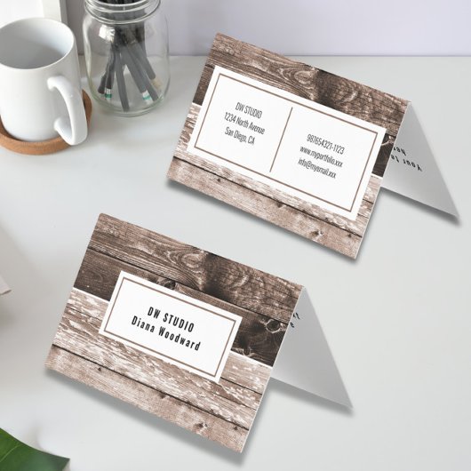 Holzbraun - Moderne Hintergrundekarte Visitenkarten