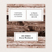 Holzbraun - Moderne Hintergrundekarte Visitenkarten (Außenseite Aufgefaltet)