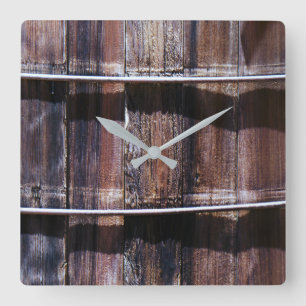 Holzbrett quadratische wanduhr