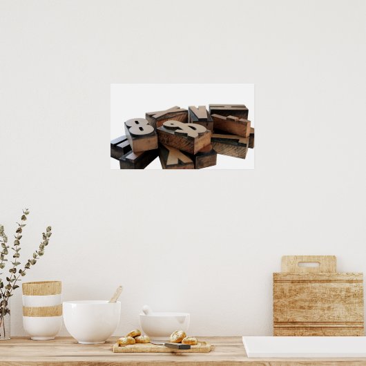 Holzbriefe Kleinposter Poster (Küche)